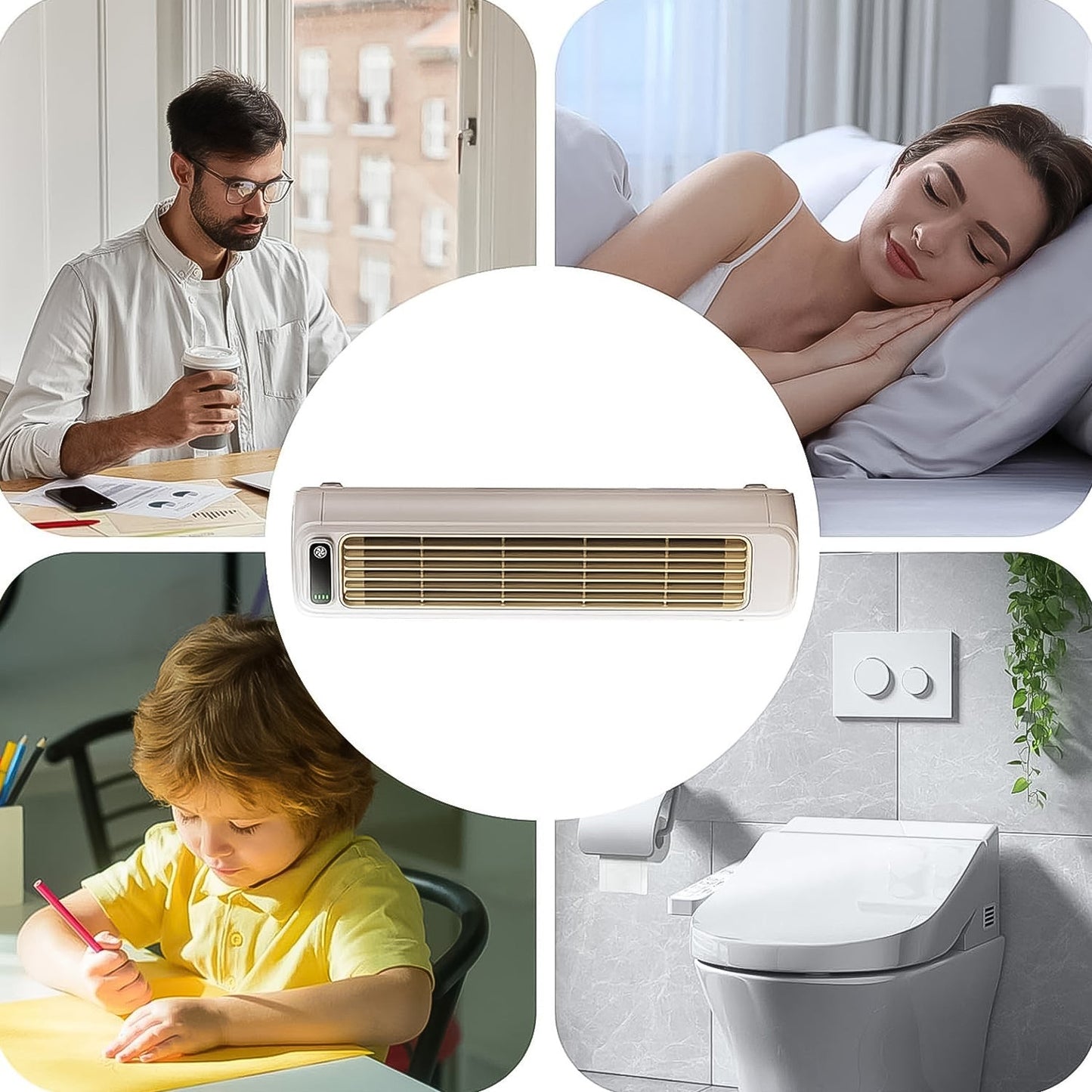 Portable Air Conditioning Cooling Fan (1 Pc With 2 Pc Adhesive Hook)