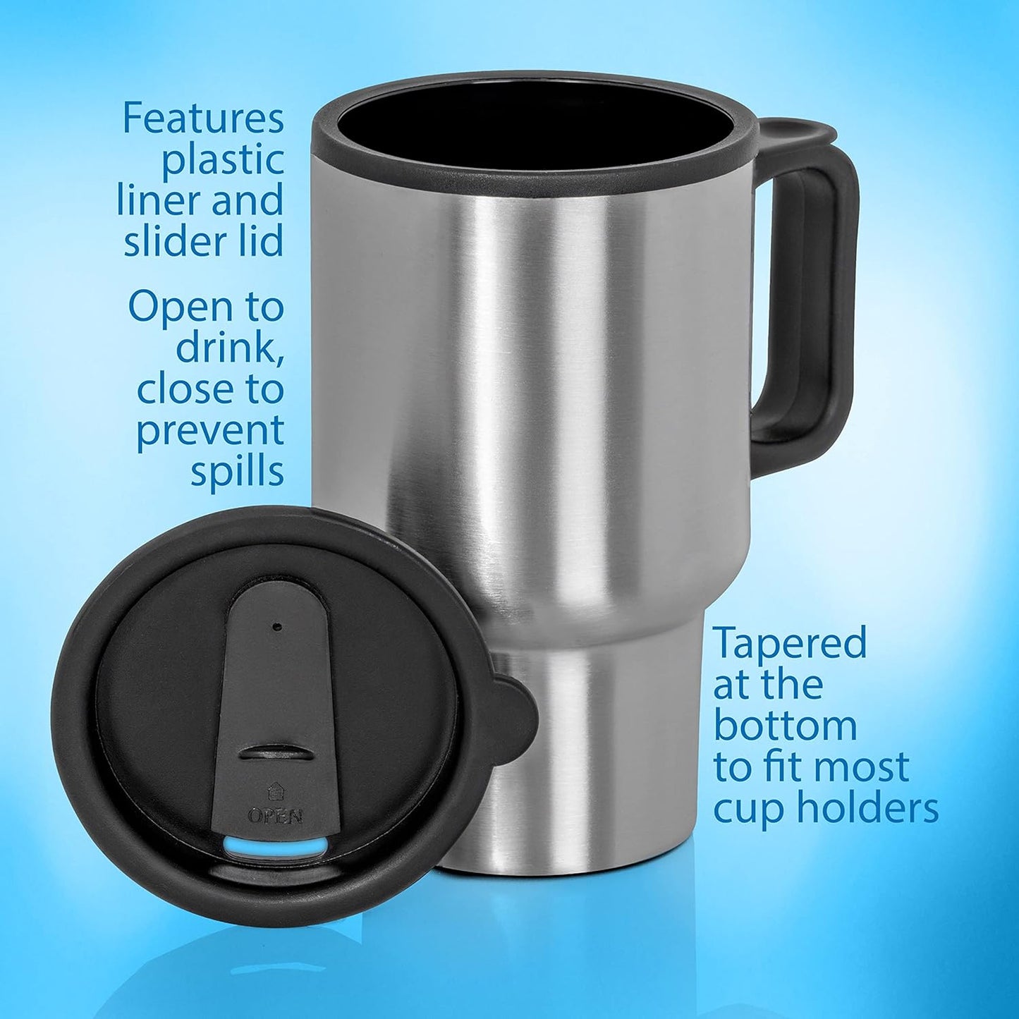 Stainless Steel Vacuum Glass Insulated Glass Coffee Cups (With Lid Handle 1 Pc)
