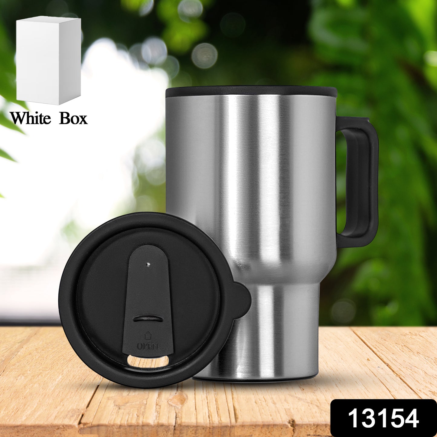 Stainless Steel Vacuum Glass Insulated Glass Coffee Cups (With Lid Handle 1 Pc)