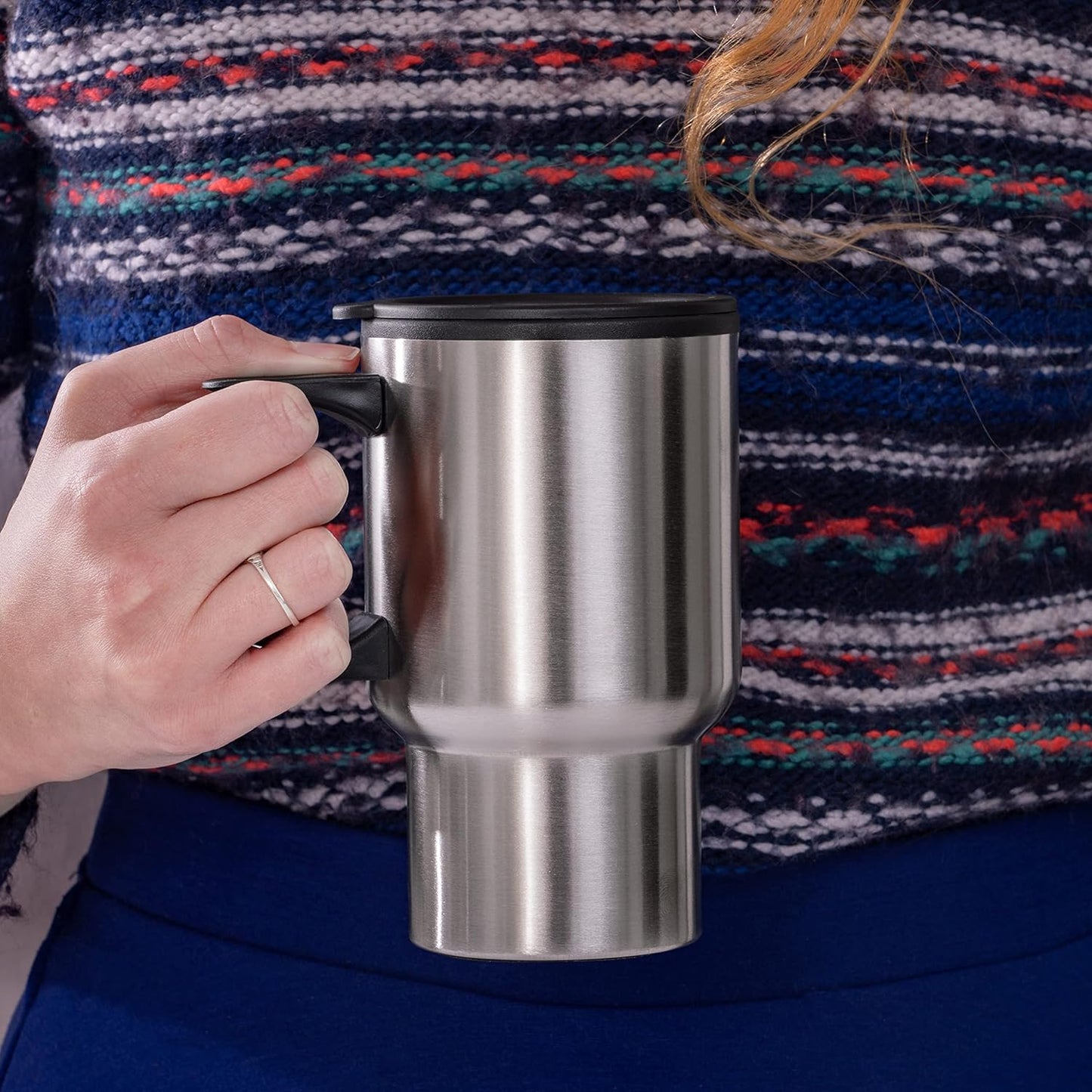 Stainless Steel Vacuum Glass Insulated Glass Coffee Cups (With Lid Handle 1 Pc)